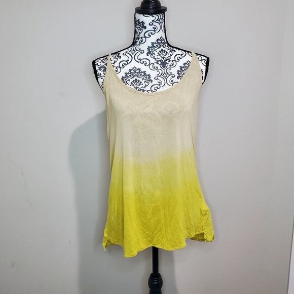 Stile Benetton medium womens yellow ombre racerback tank top - Picture 1 of 11